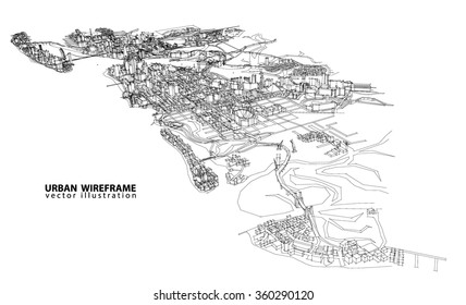 Cityscape Vector Sketch. Architecture - Illustration
