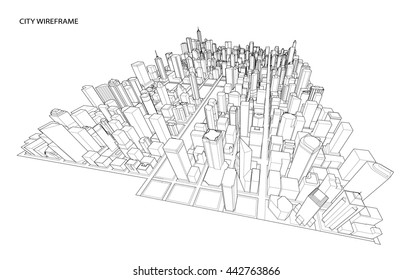 Cityscape Vector Sketch. Architecture - Illustration