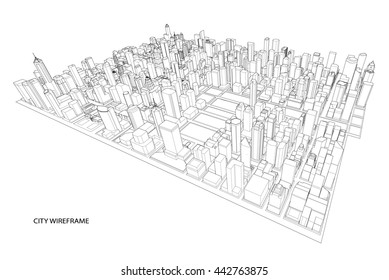 Cityscape Vector Sketch. Architecture - Illustration