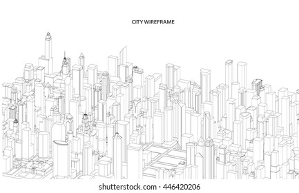 Cityscape Vector Sketch. Architecture - Illustration