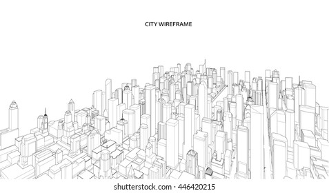 Cityscape Vector Sketch. Architecture - Illustration