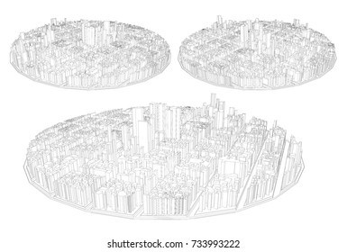 Cityscape Vector Sketch. Architecture - Illustration