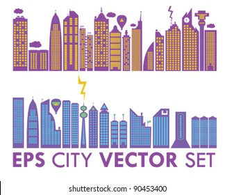 Cityscape Vector Skyline Element Set