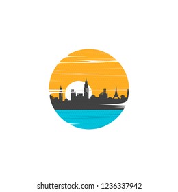 cityscape view sign symbol vector
