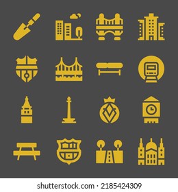 cityscape web icons. Scraper and Building, Building and Railway symbol, vector signs