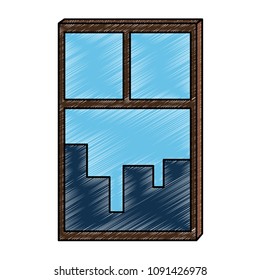 Cityscape from window scribble