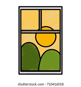 Cityscape window view