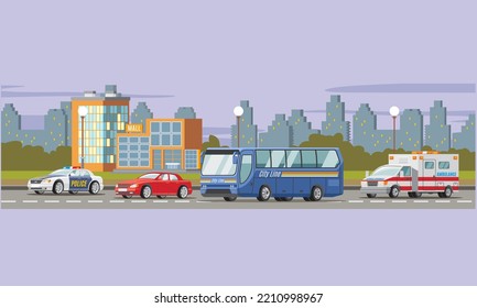 Cityscapes  Road Transportation vector design