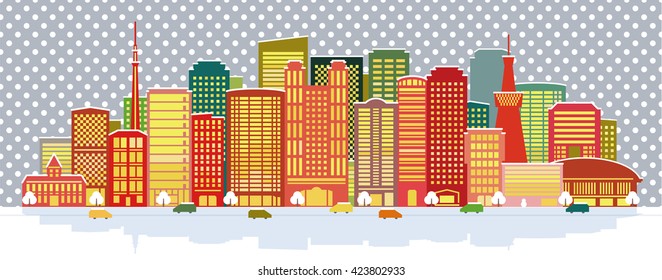 city(snowy sky)
