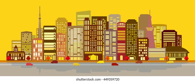 city(Sunset/autumn)