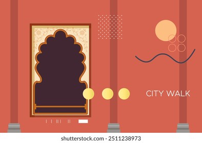 Citywalk - janela tradicional Rajasthani - ilustração de stock como arquivo EPS 10