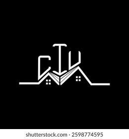 CIU Real State logo design, CIU simple and modern logo. CIU luxurious alphabet design  