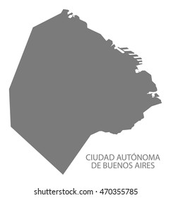 Ciudad Autonoma de Buenos Aires Argentina Map grey