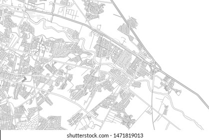 Ciudad Benito Juárez, Nuevo León, Mexico, bright outlined vector map with bigger and minor roads and steets created for infographic backgrounds.