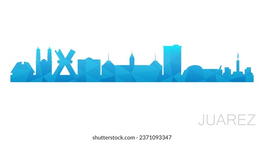 Ciudad Juárez, Chihuahua, Mexico Low Poly Skyline Clip Art City Design. Geometric Polygon Graphic Horizon Icon. Vector Illustration Symbol.