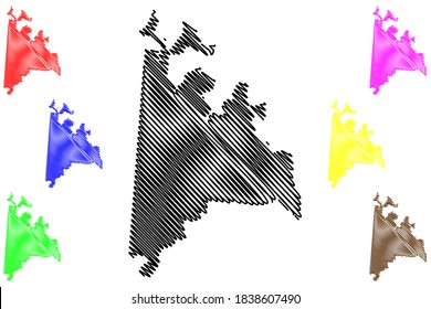 Ciudad del Este City (Republic of Paraguay, Alto Parana Department) map vector illustration, scribble sketch City of Ciudad del Este map