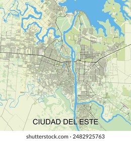 Ciudad del Este , Paraguay map poster art