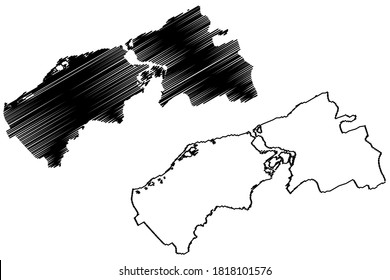 Ciudad Guayana City (Bolivarian Republic of Venezuela, Bolivar State) map vector illustration, scribble sketch City of San Felix and Puerto Ordaz map