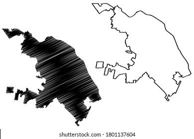 Ciudad Juarez City (United Mexican States, Mexico, Chihuahua state) map vector illustration, scribble sketch City of El Paso del Norte map