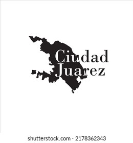 Ciudad Juarez map and black lettering design on white background