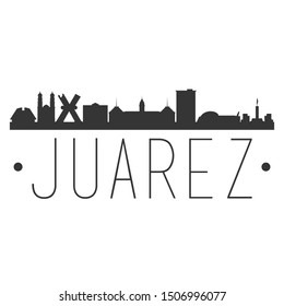 Ciudad Juarez Mexico. City Skyline. Silhouette City. Design Vector. Famous Monuments.