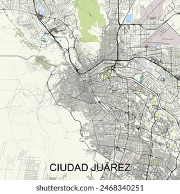 Ciudad Juárez, Mexico map poster art