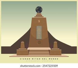 The Ciudad Mitad del Mundo (Middle of the World City) - Equador - ilustração de stock como arquivo EPS 10