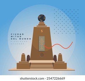 The Ciudad Mitad del Mundo (Middle of the World City) - Equador - ilustração de stock como arquivo EPS 10