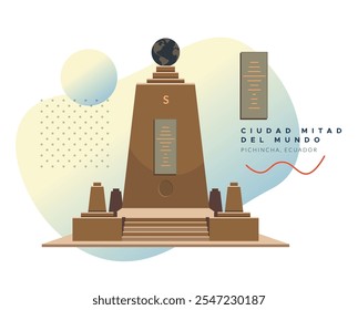 The Ciudad Mitad del Mundo (Middle of the World City) - Equador - ilustração de stock como arquivo EPS 10