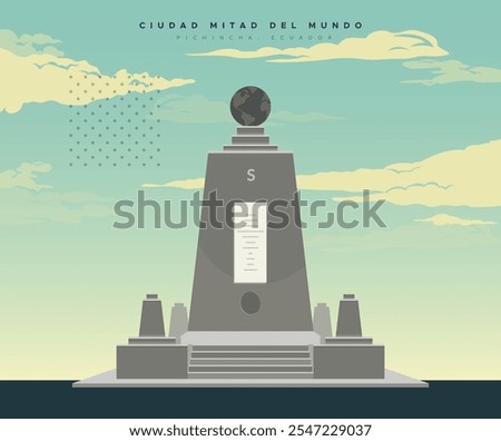 The Ciudad Mitad del Mundo (Middle of the World City) - Equador - Stock Illustration as EPS 10 File