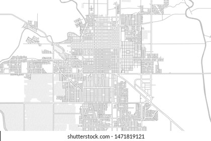 Ciudad Obregón, Sonora, Mexico, bright outlined vector map with bigger and minor roads and steets created for infographic backgrounds.