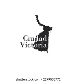 Ciudad Victoria map and black lettering design on white background