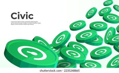 Civic (CVC) cryptocurrency concept banner background.