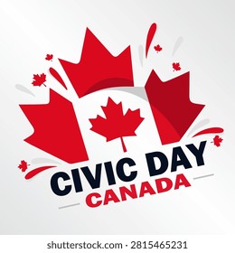Civic day canada flag logo maple leaf, vector art illustration.
