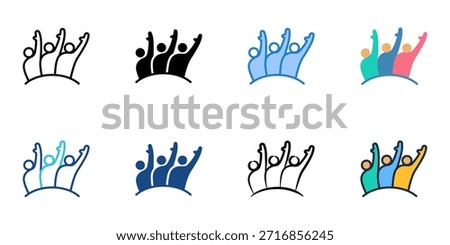 Civic engagement icons set multiple style collection. 
