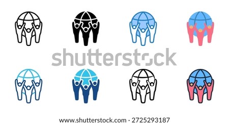 Civic Engagement icons set multiple style collection. Editable stroke 
