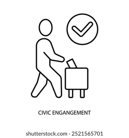 civic engangement concept line icon. Simple element illustration. civic engangement concept outline symbol design.