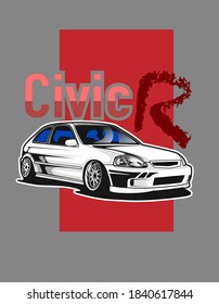 Civic jdm style design for your like automotive put in tshirt or sticker
