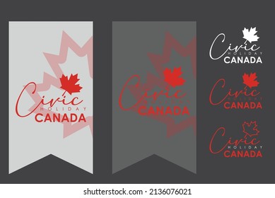 civic national holiday Canada with maple leaf symbol banner in white grey and black can be use for website banner advertisement template souvenir coffee mug vector eps. 