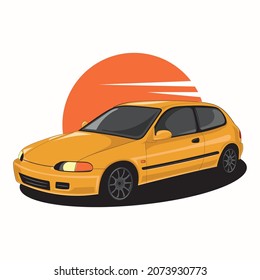 Civic style design illustration vector for your like automotive put in t shirt or sticker