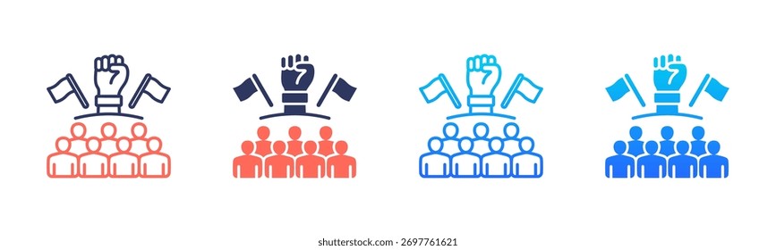 Paquete de iconos de levantamiento cívico en múltiples estilos