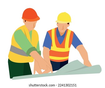 ingeniero arquitectónico civil estudiando planes de construcción y concepto de ingeniería de trabajo y arquitectura