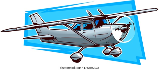 Civil Aviation Airplane Illustration. light aircraft with single engine