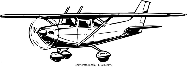 Civil Aviation Airplane Illustration. light aircraft with single engine