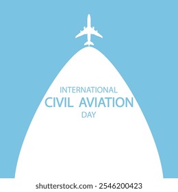 Banner do dia internacional da aviação civil, ilustração vetorial.