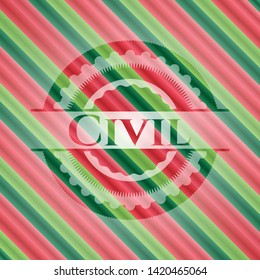 Civil christmas colors style emblem. Vector Illustration. Detailed.