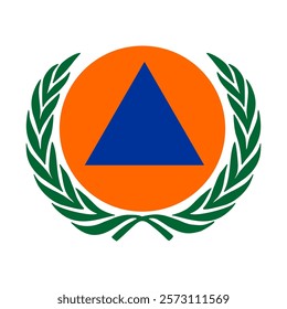 civil defense day symbol, triangle in circle