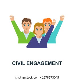 Civil Engagement flat icon. Color simple element from activism collection. Creative Civil Engagement icon for web design, templates, infographics and more