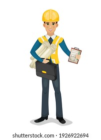 Civil Engineer Character Isolated Vector Illustration Stock Vector ...