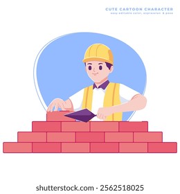 civil engineer cute cartoon character